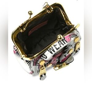 Moschino matching dress & mini bag white flower and logo embellished. Value 4000